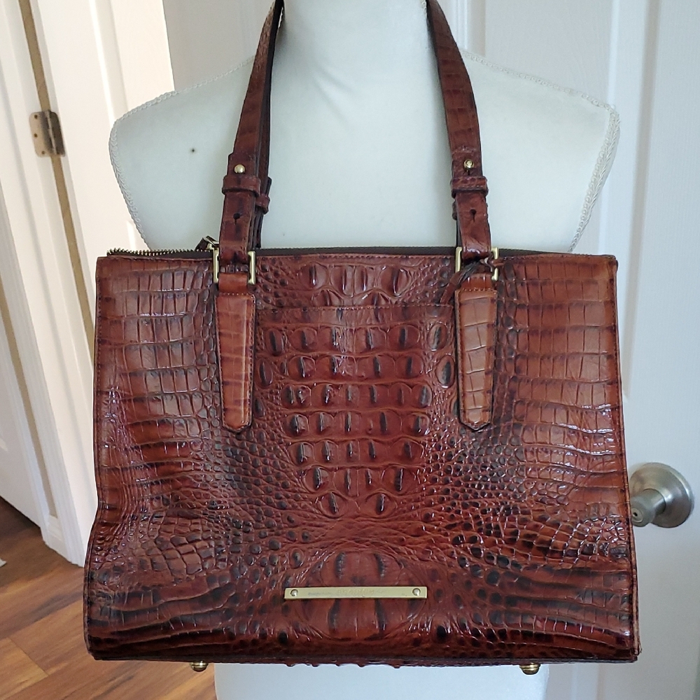 Brahmin Rich Brown Crocodile Shoulder Bag
